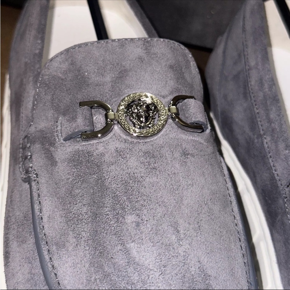 Versace Medusa MEDUSA '95 SUEDE GRECA LOAFERS Gray - Picture 5 of 8